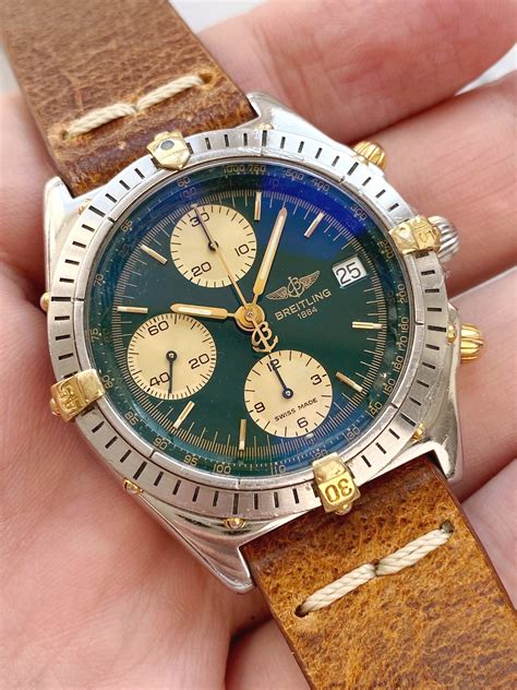 breitling green|Breitling green chronomat.